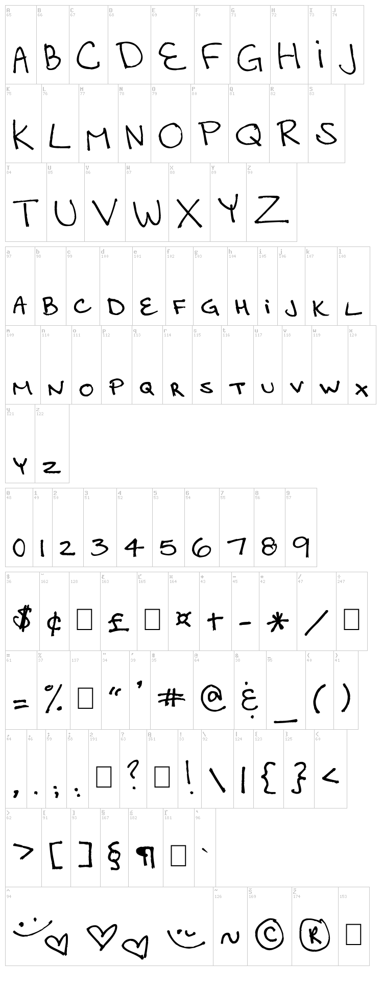 Capitol Chase font map